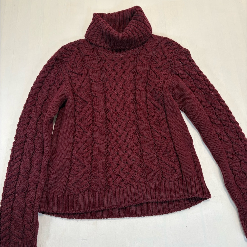 Peregrine Cable Knit Turtleneck Sweater – Made in England